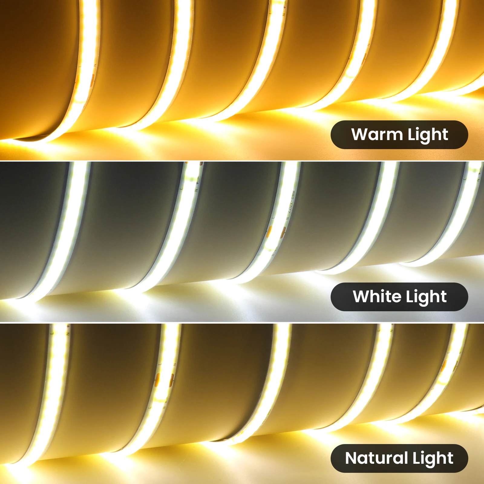 110V 220V COB LED Strip Light 240LEDs/m Flexible Tape 5m/10m/15m/20m High Bright Warm Natural White Linear Lighting EU US Plug