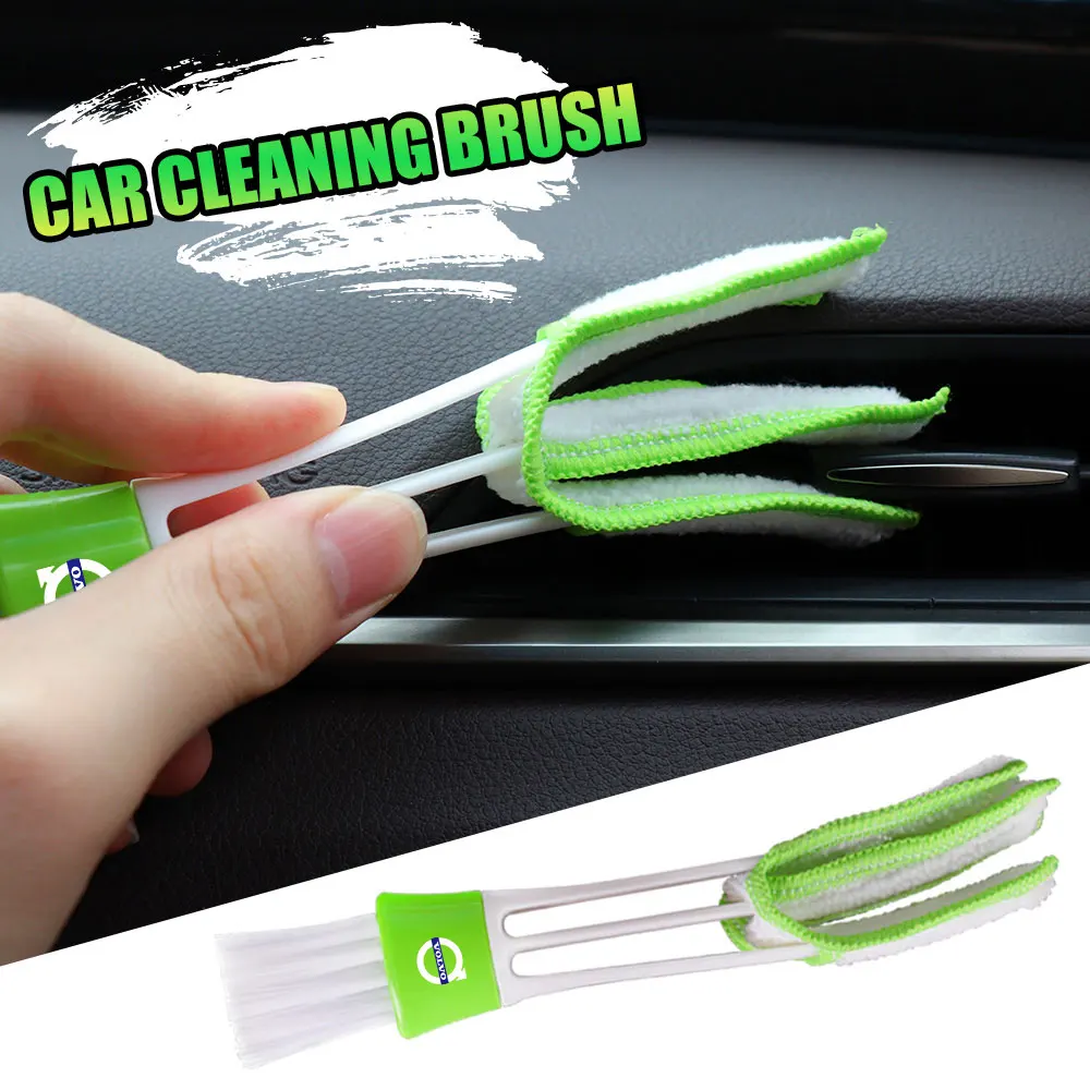 

ABS Car Double Head Brushes Air Vent Cleaning Auto Interior Cleaning Tools For Volvo Rdesign S80L XC60 XC90 S80 V40 V50 S40 S60