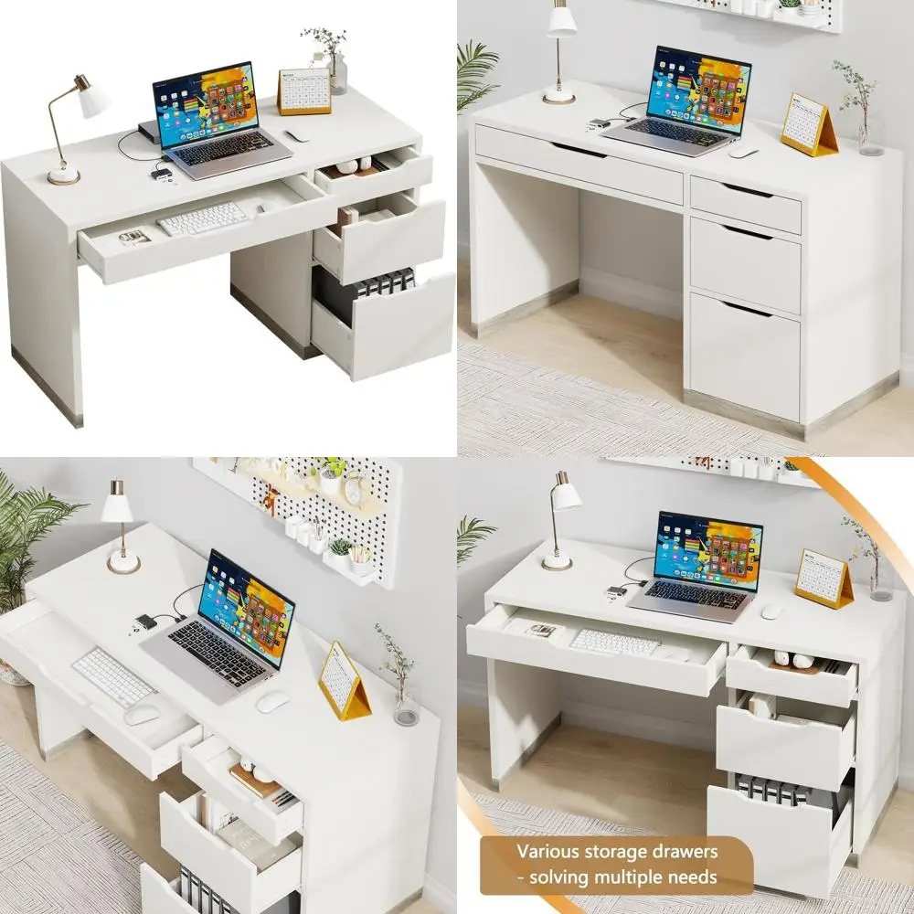 52 White Desk With … - image