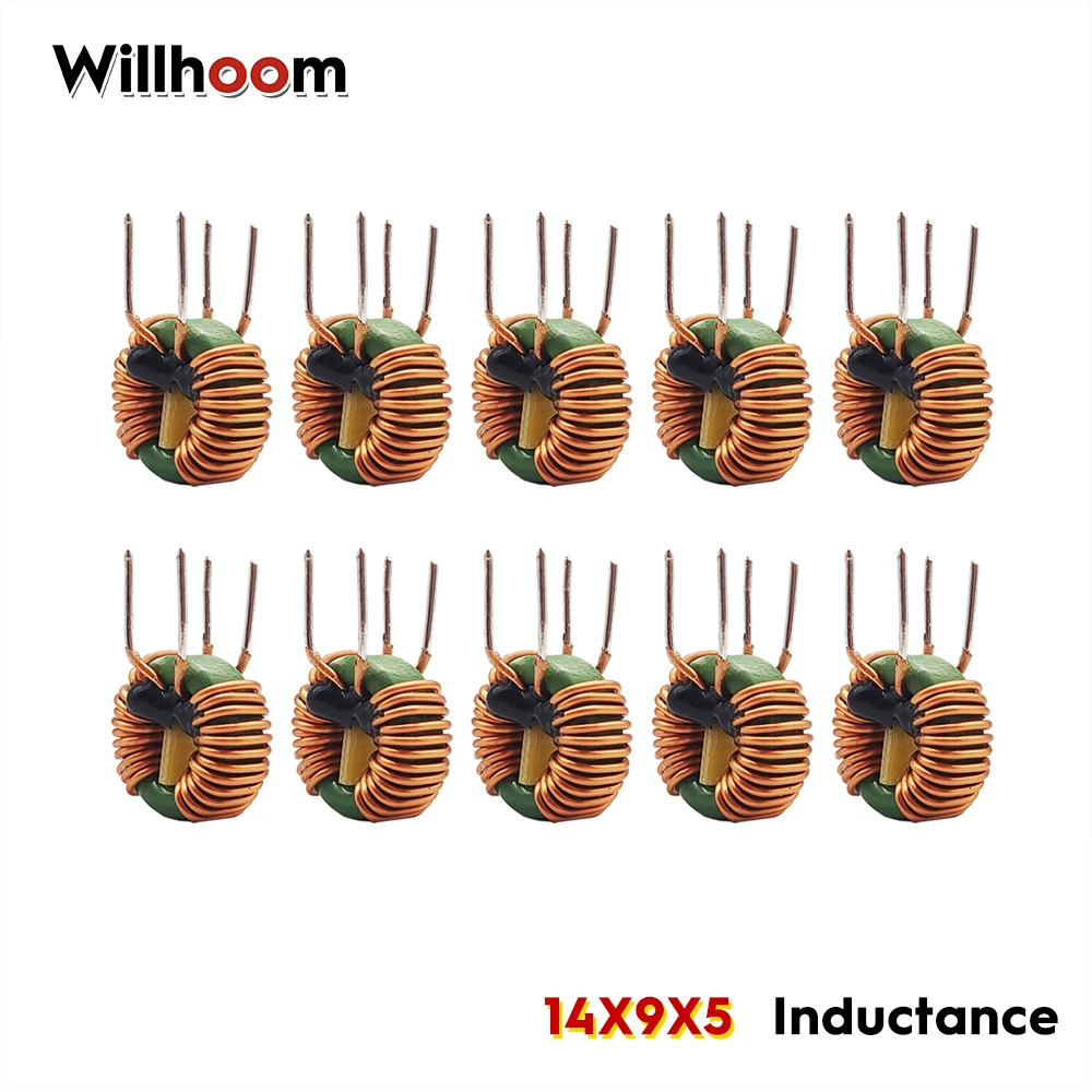 10Pcs 14x9x5 Model Toroid Inductor Winding Magnetic Inductance 650UH 1MH 1.5MH 2MH 3MH 5MH 10MH 15MH 20MH Vertical Pin