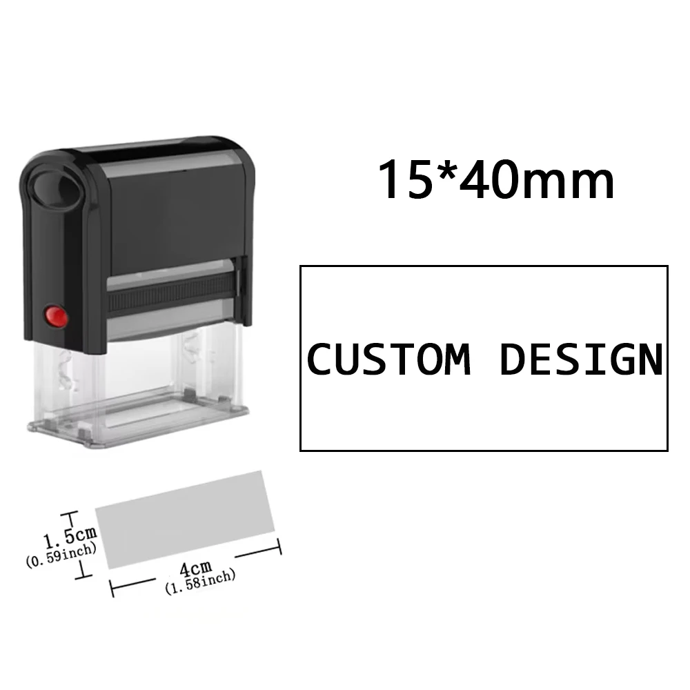Personalisierter Selbstfärbender Stempel mit Eigenem Design, Transparenter Basis, Nachfüllbares Stempelkissen, Geeignet für Hochzeit, Geschäft, Adresse