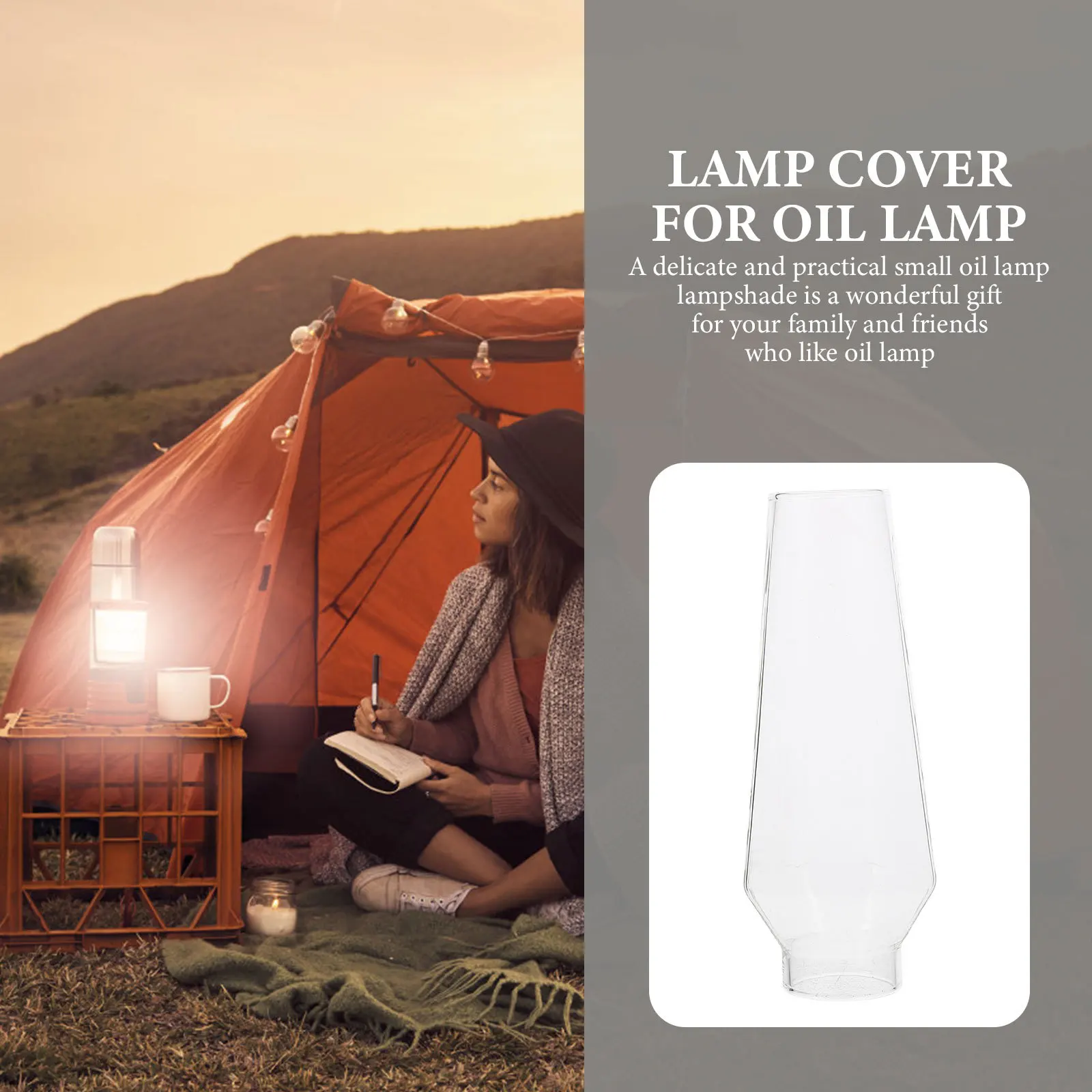 High Grade Glass Oil Lamp Shade Clear Chimney Retro Design Fine Workmanship Windproof Oil Lamp Glass Chimney