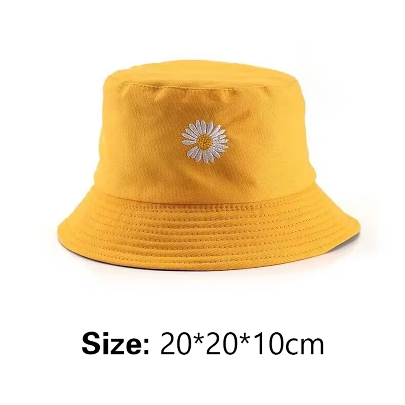 Solid Color Small Daisy Short Brimmed Hat With Double-sided Korean Version Trendy And Versatile Fisherman Hat, Outdoor Sunshade