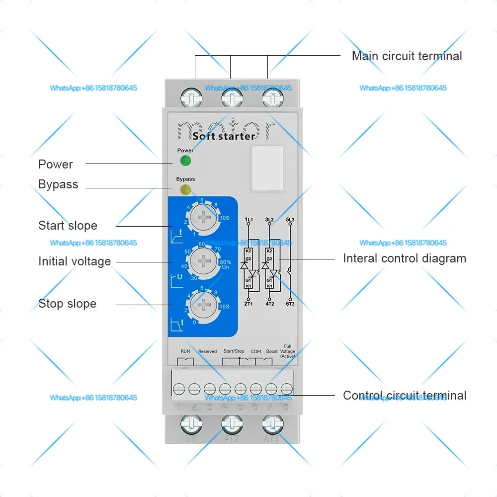 product LYR-S 0.75kw-5.5kw  three phase Soft Starter 400V Built-in Bypass Without Extra Power Supply for pump and fan kw