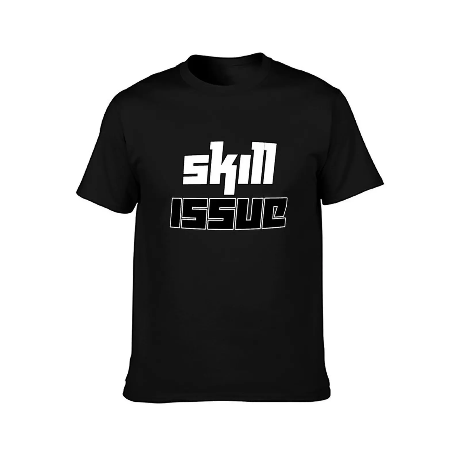 Skill Issue Typographic Meme T-Shirt, Summer Casual Cotton Tee, Oversized Streetwear Tops, Vintage Graphic Print, 100% Cotton
