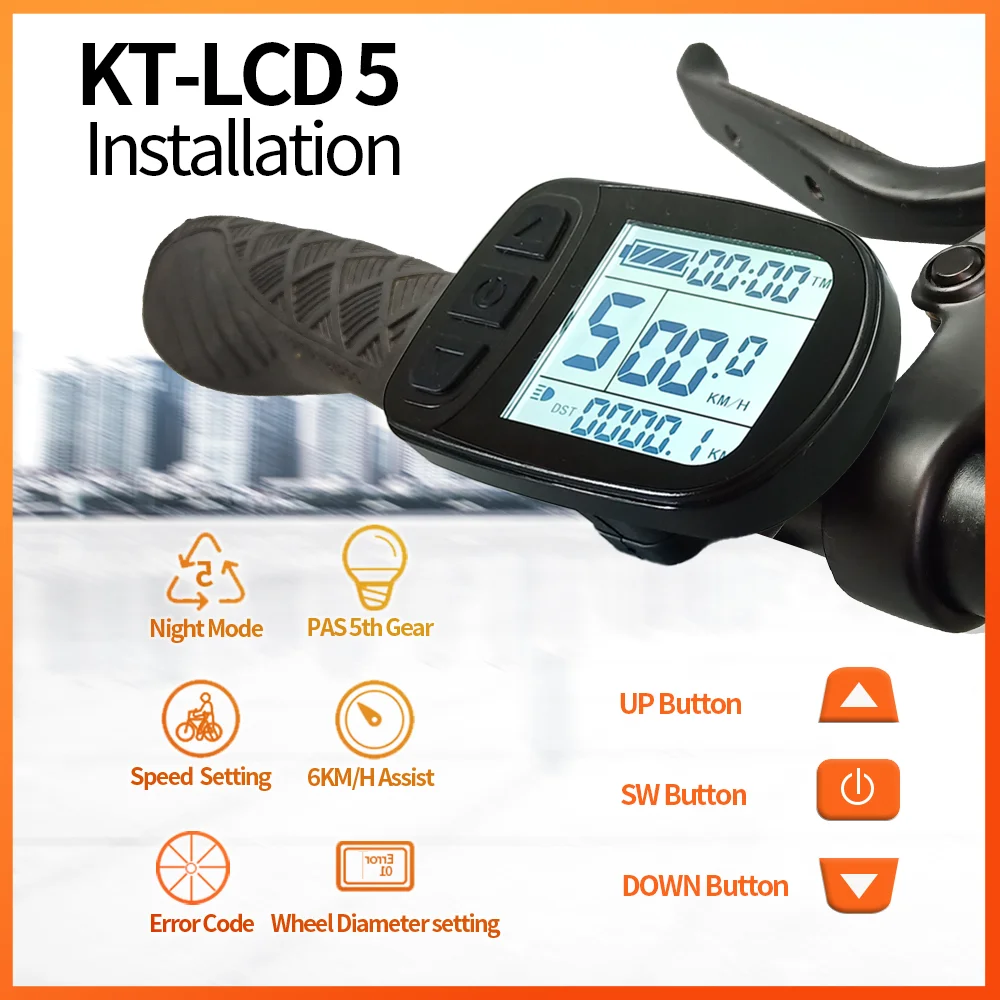 Ebike KT LCD5 Display 36V/48V LCD5 SM/Waterproof Display for Electric Bike ebike Conversion Kit