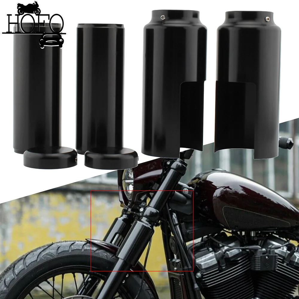 

Motorcycle Front Fork Upper Lower Tube Cap Black Shock Absorber Protective Cover For Harley Davidson Street Bob Low Rider 2018-