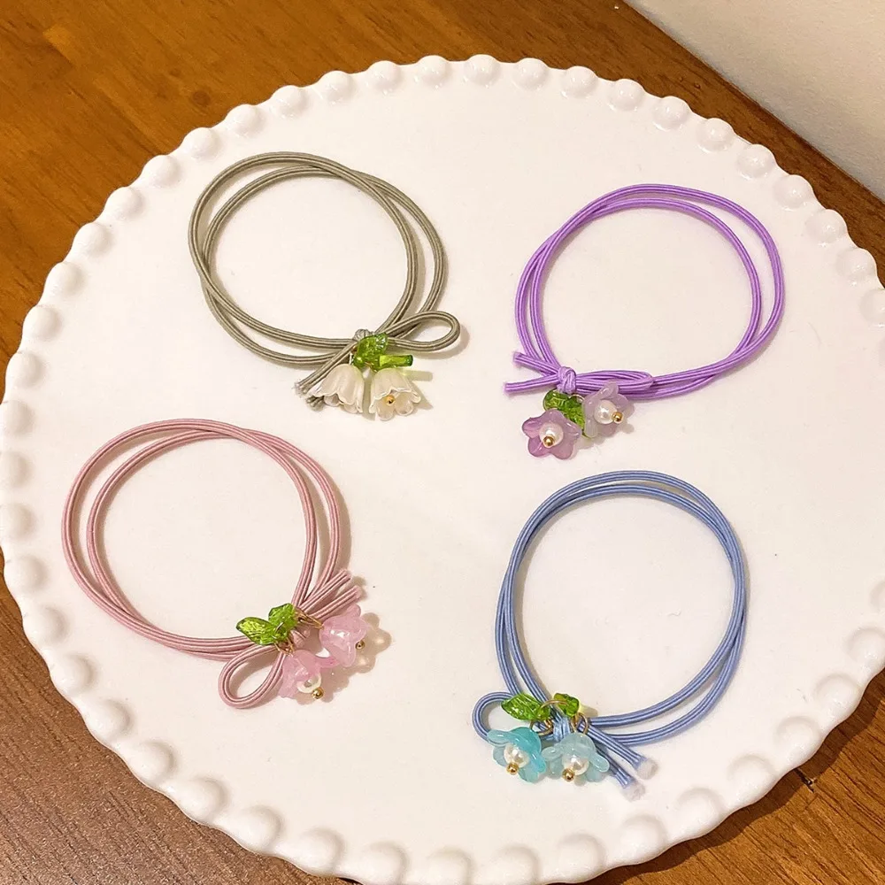 

Портативная высокоэластичная резинка для волос с цветами, разноцветная, в стиле хипстер, универсальная резинка для волос, аксессуары для волос