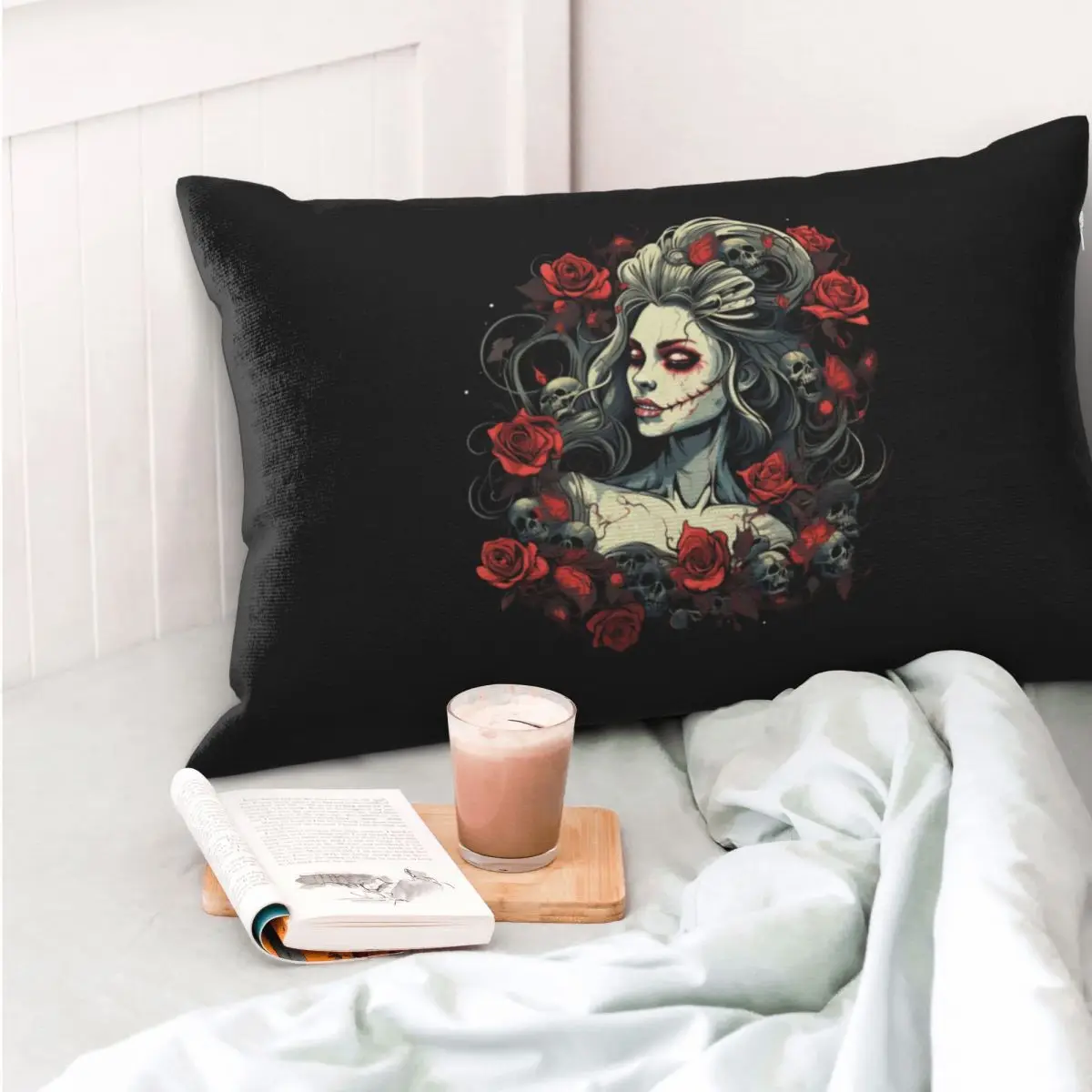 Alexander Gothic Las Elegantes Girls Day Of Dead Skull Rectangle Pillowcase Cushion Cover Decor Bedroom Bed Home Throw Pillow