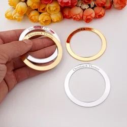 Servilleteros acrílicos de estilo circular personalizados, decoración de mesa, soporte para eventos, banquete, cena, recuerdos de fiesta, regalos para invitados, etiquetas de nombre personalizadas