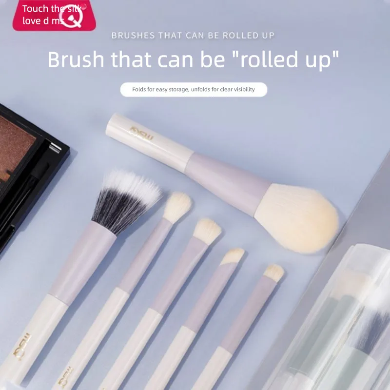 MSQ 6-Piece Morandi Mini Portable Makeup Brush Set Complete Eyeshadow Brush Kit for Travel