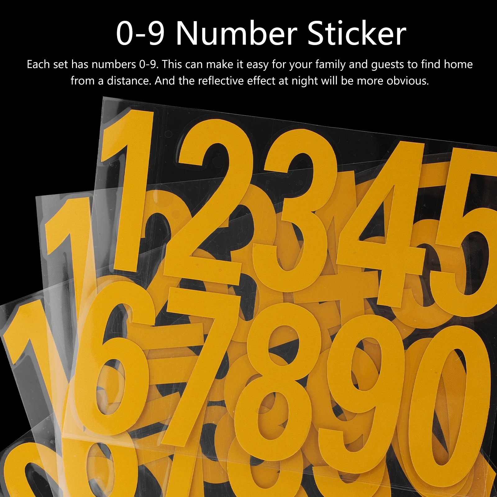 3 Sets Digital Reflective Stickers Mailbox Address Number Block Label Decals The Pet House Plaques Exterior Adhesive