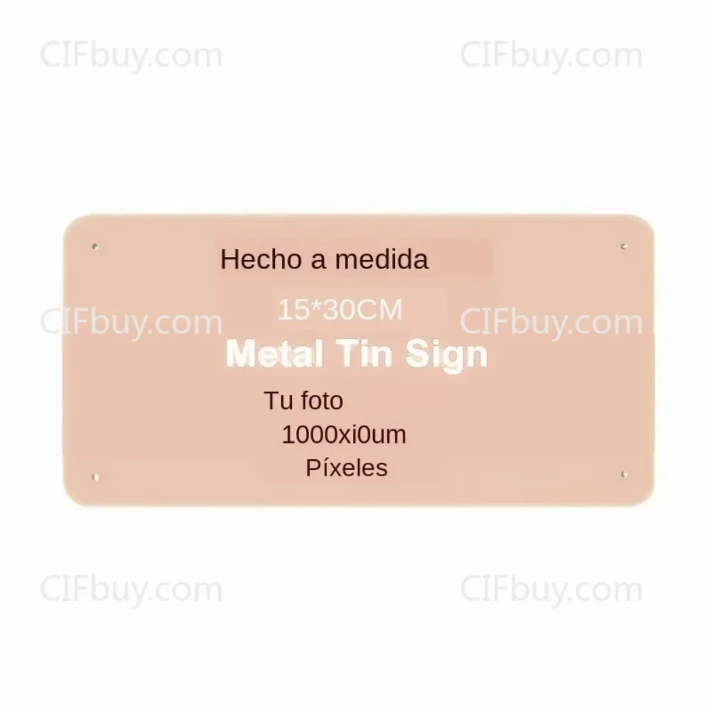 15×30cm Personalized Custom Photo Text Metal Plaque Wall Hanging Ornament for Home Cafe Pub Bar