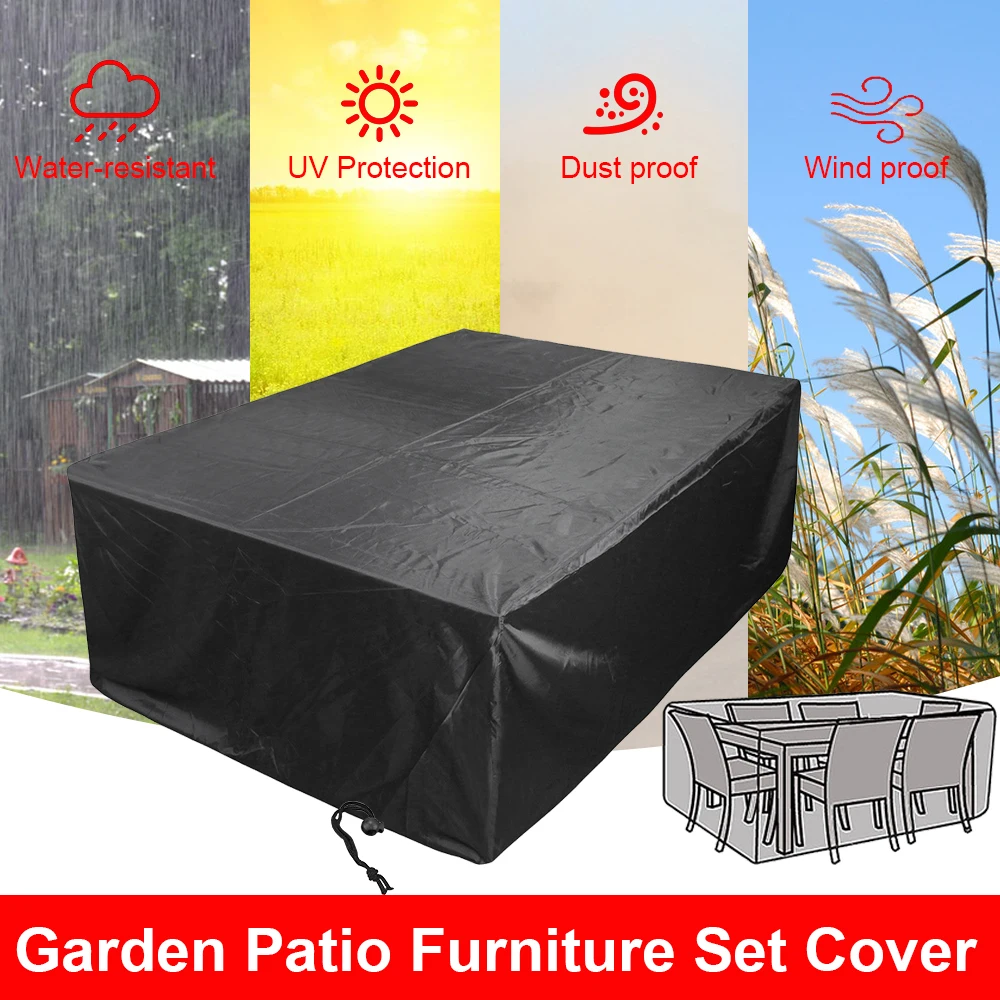 Rectangle Outdoor Garden Furniture Cover Table Chair Waterproof Oxford Wicker Sofa Protection Patio Rain Snow Dustproof Cover