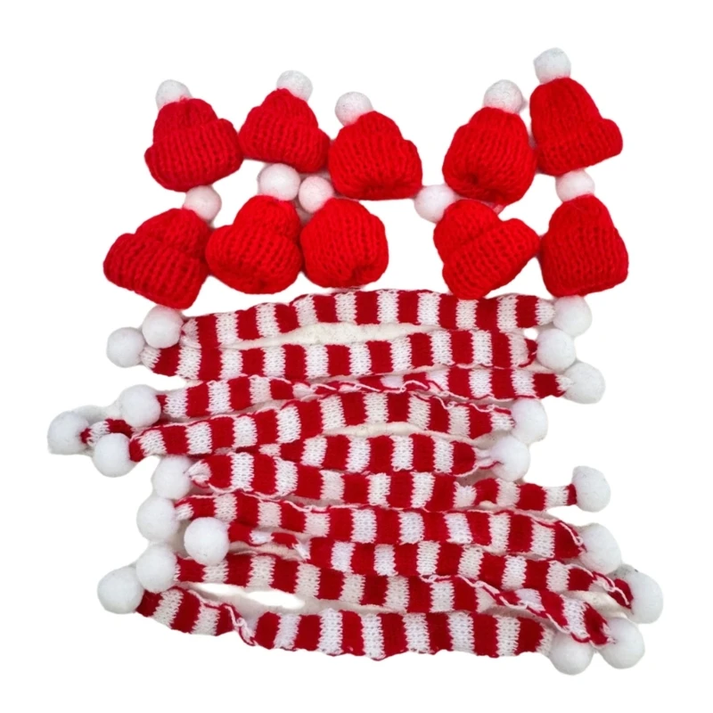 2025 New 20pcs Small Christmas Hat Bottle Covers Elegant Designs for Holiday Parties and Most Home Decorations Daily Use