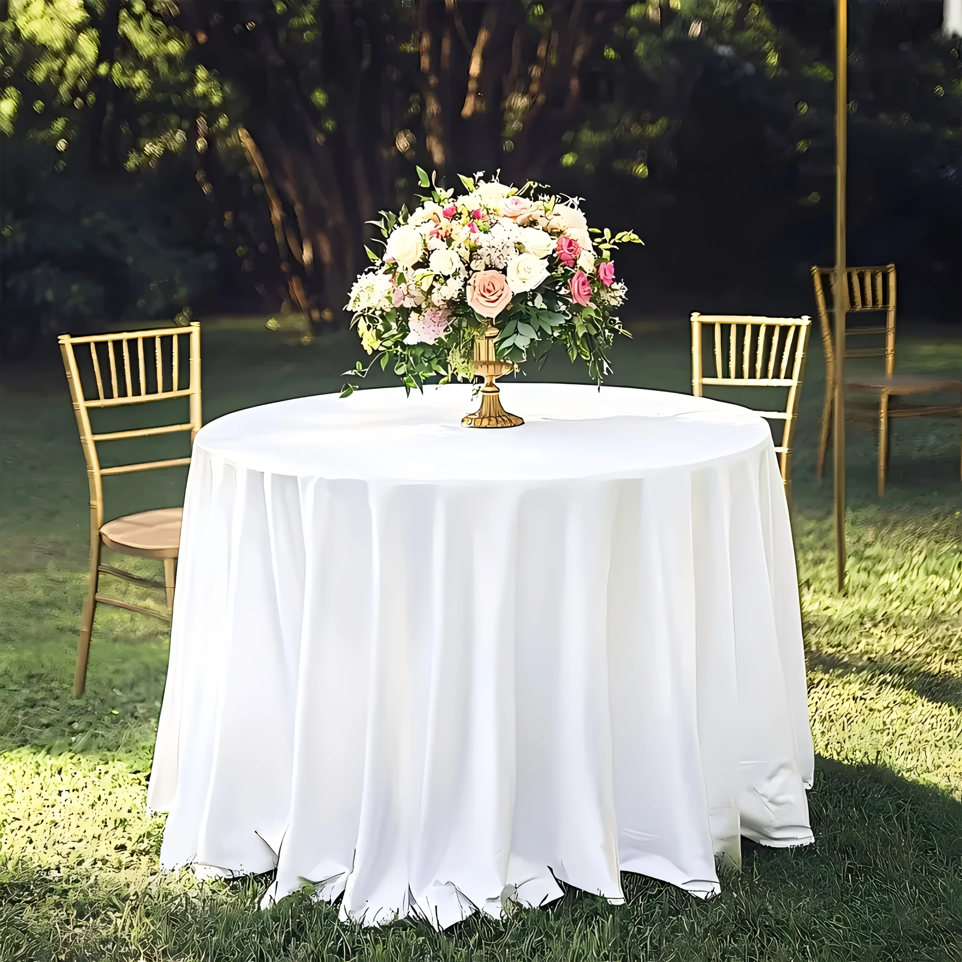 Black & White Round Tablecloth Set – 6/12/18 pcs, Wrinkle-Resistant Dining Cover for Kitchen, Parties, Weddings & Holidays | Fit view 2