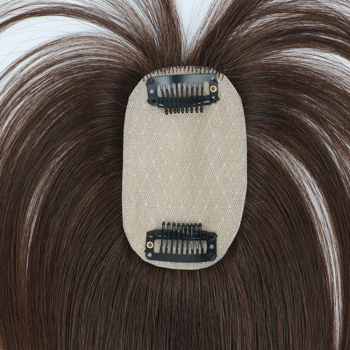 أغطية شعر بشري حقيقي للنساء يوميًا 360 درجة °   خصلات شعر ثلاثية الأبعاد مع غرة شعر رفيعة، 25، 30، 35 سم