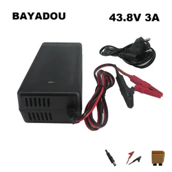 43.8V 3A 36 Volt 12S Lifepo4 Fast Charger 36V Iron Phosphate Energy Storage Battery Charger Alligator Clip XT60 With Fan