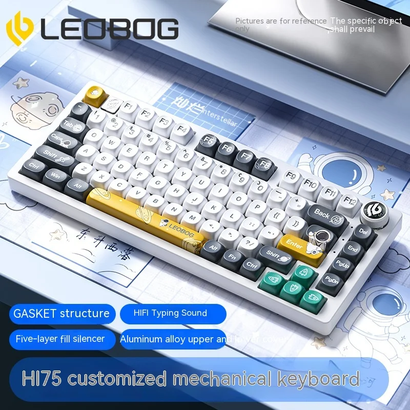 Imagem -02 - Teclado Mecânico com Fio 81 Teclas 75 Junta Hot-swap Rgb Gamer Teclados Personalização Leobot-hi75