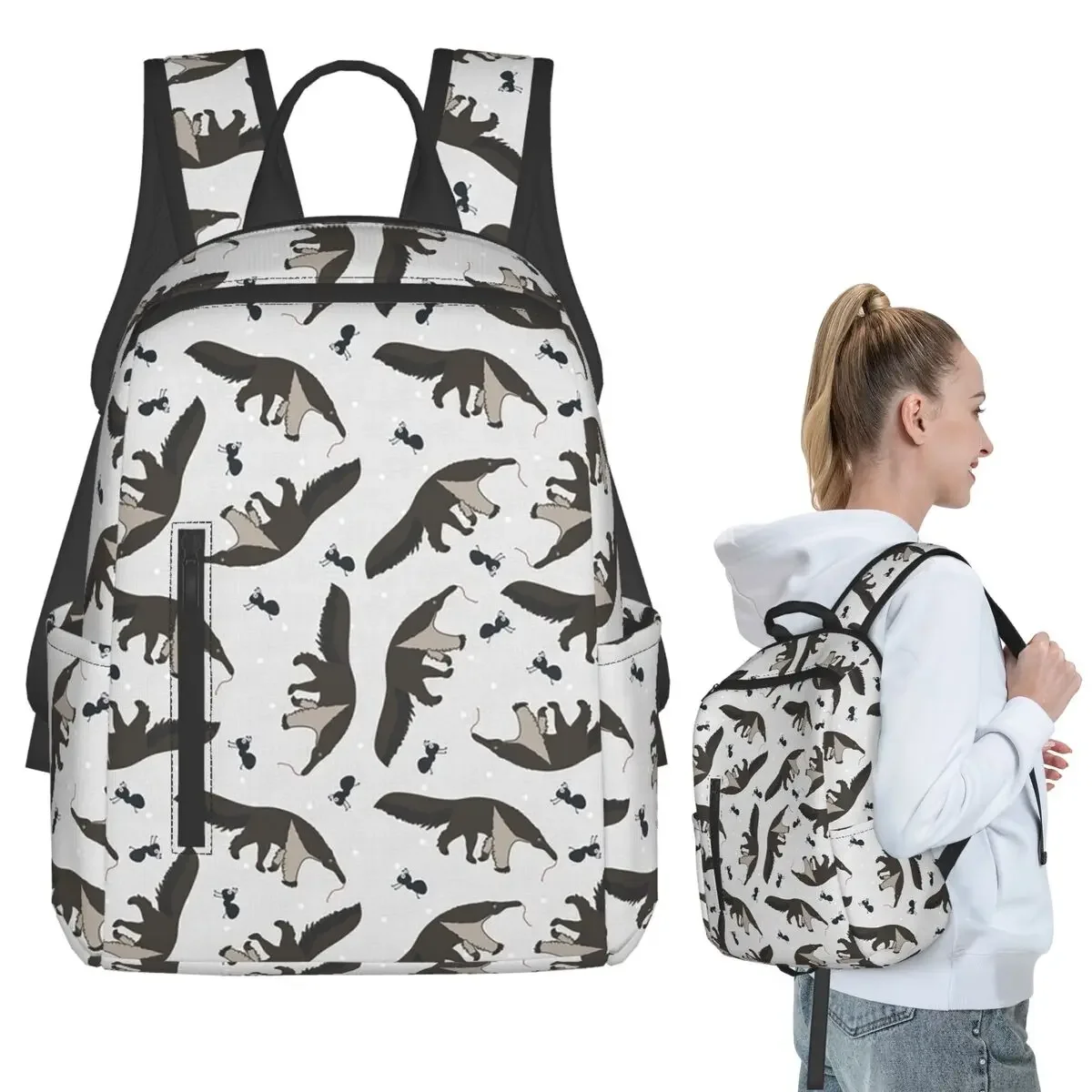 

Giant Anteaters And Ants All Over Backpack Student Boys Girls BookBag Children School Bag Laptop Shoulder Bags for Men Women