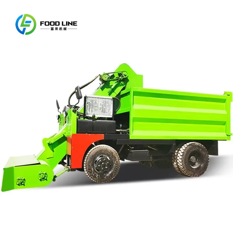 Customized Three Wheel Self Unloading Manure Shovel Truck Small Farm Manure Cleaning Scraper For Livestock Ranch