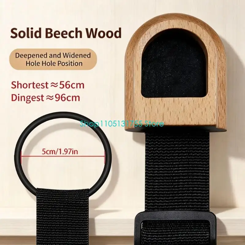 K0EF Beech Wood Cello Rock Stop with Attached Strap for Chair-Secured Placement, Reduced Endpin Sliding and Less Direct Contact