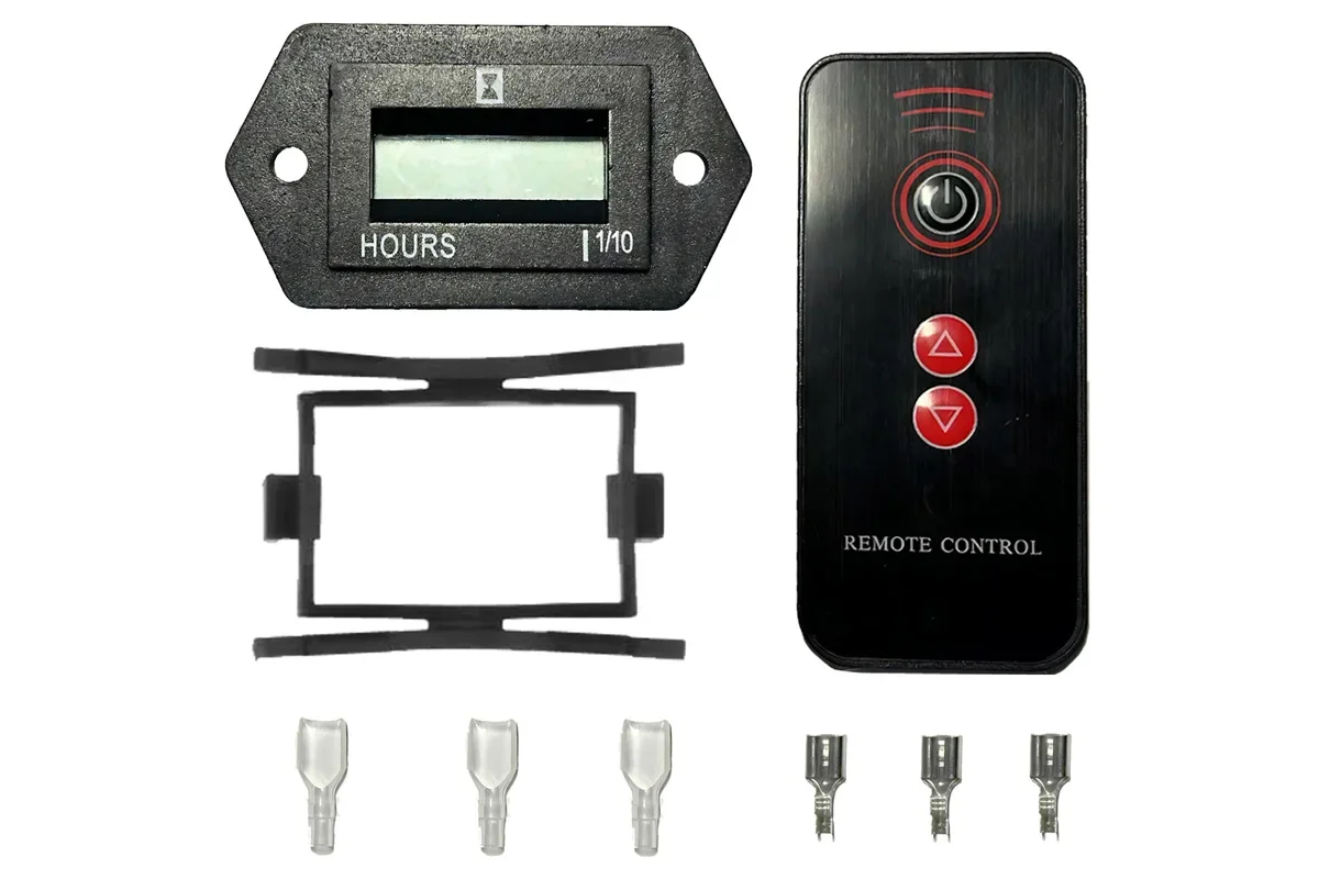 Digital Hour Meter 99999.9H Wireless Remote Control,  9-32V DC Universal Snap in Engine Hour Counter for Generator Motor Boat