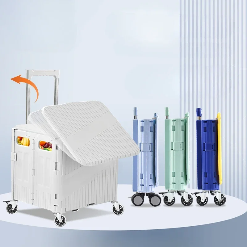 

Портативная складная тележка для покупок 50/75 л, лестница для скалолазания, большая вместимость, легкая ручная тележка, тележка для кемпинга, пикника, 8 колес