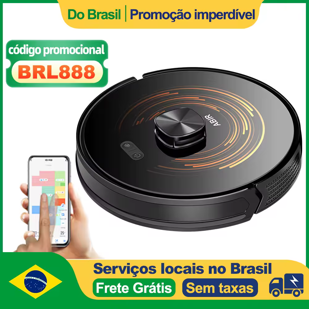(Código: BRL888)Aspirador Robô ABIR X9, Navegação a Laser, Sucção 6500Pa, Mapeamento Multiníveis, Lâmpada UV Dupla, Controle Inteligente de Áreas, Tecnologia Auto Carpet Boost, Versão Atualizada do X8,Bivolt