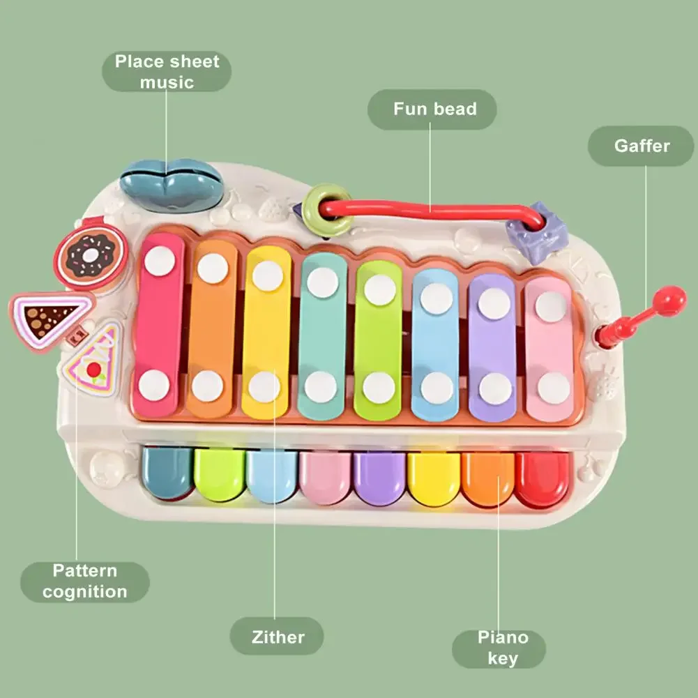 Toddler Musical Toy Development Musical Instrument Toy 2-in-1 Baby Xylophone Toy Sounds Hand-eye Coordination for Finger