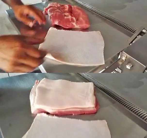 Máquina automática de eliminación de piel de carne
