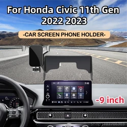 For Honda Civic 11th Gen 2022 2023 Car Phone Holder 9 inch Screen Mobile Phone Holder GPS Bracket Car Mount Car Accessories