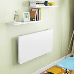 60*40cm Wall Mounted Computer Work Table Floating Foldable Home Office Desk Kitchen Place Pots and Pans Corner Organizer