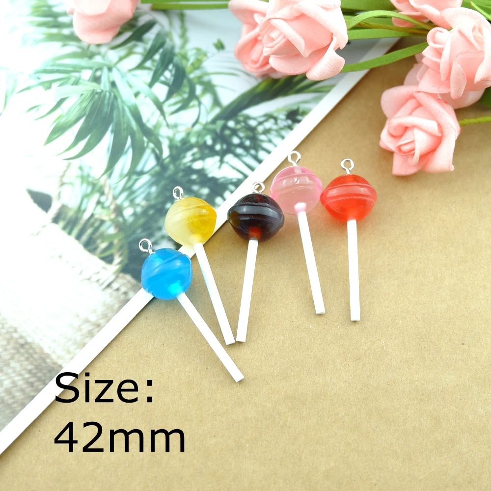 Resin Lollipop Earring Charms Bracelets Jewelry Making DIY Pendants Wholesale Bulk