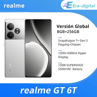 Global Version realme GT 6T 5G Smartphone 6000nit Hyper Display 120W SUPERVOOC Charge Snapdragon 7+ Gen 3 5500mAh Battery 50MP