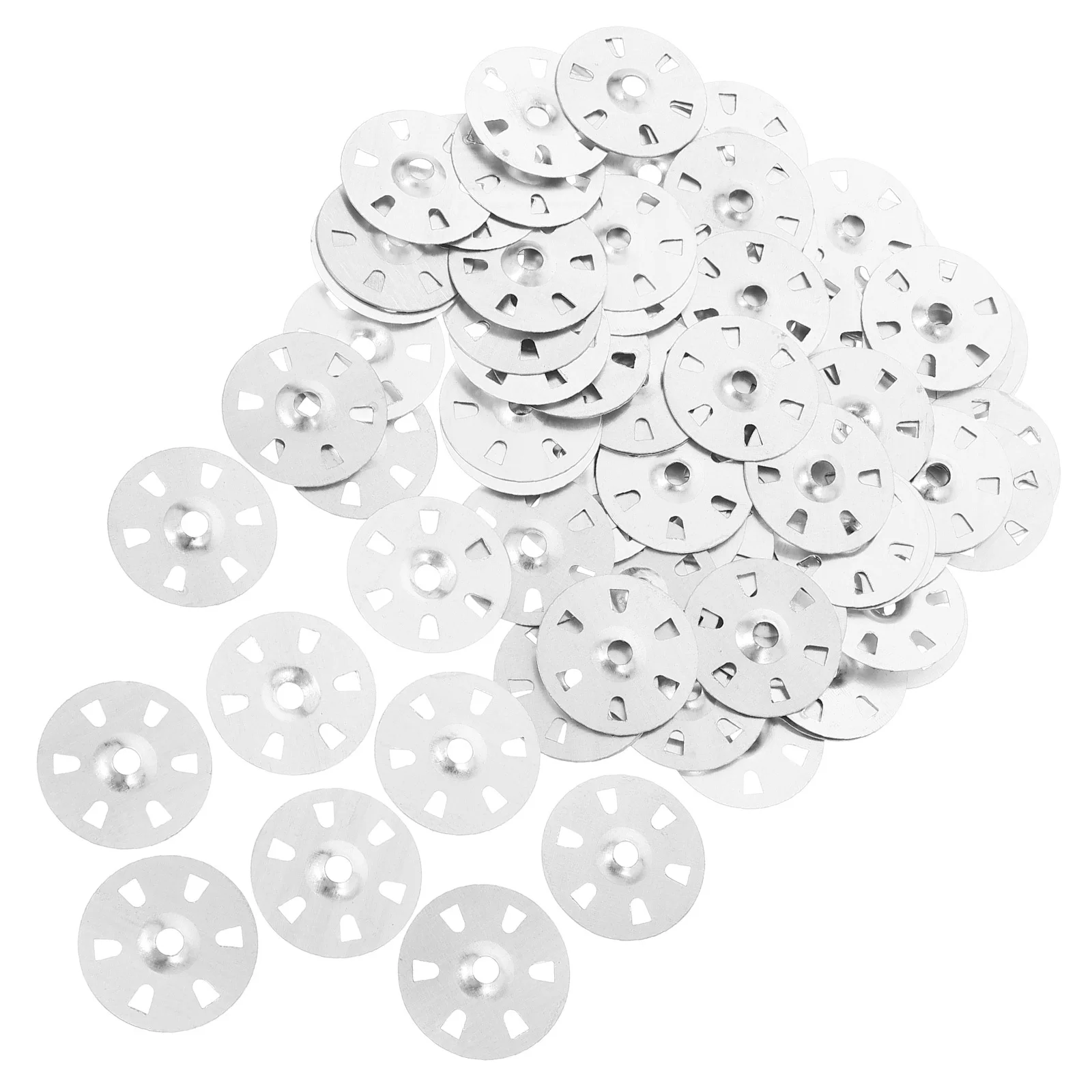 

100Pcs Six-Hole Galvanized Iron Plaster Washers Flat Insulating Board Washers for Gypsum Board Wall Ceiling Drywall Fastener