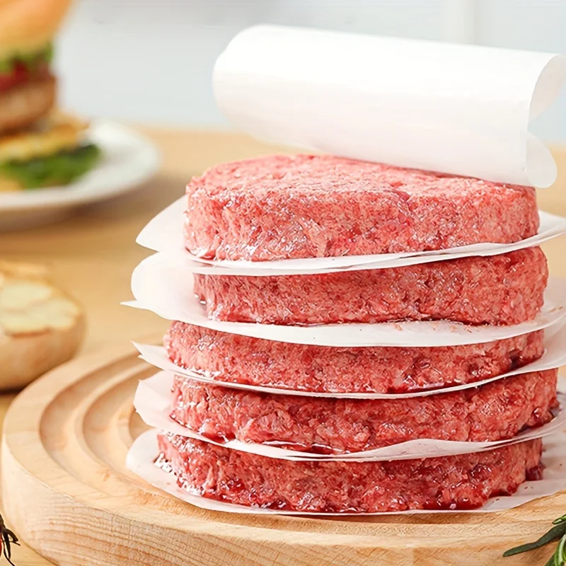 100pcs round double-sided silicone oil paper, oven non-stick paper, oil-proof cake pan lining, hamburger food mat