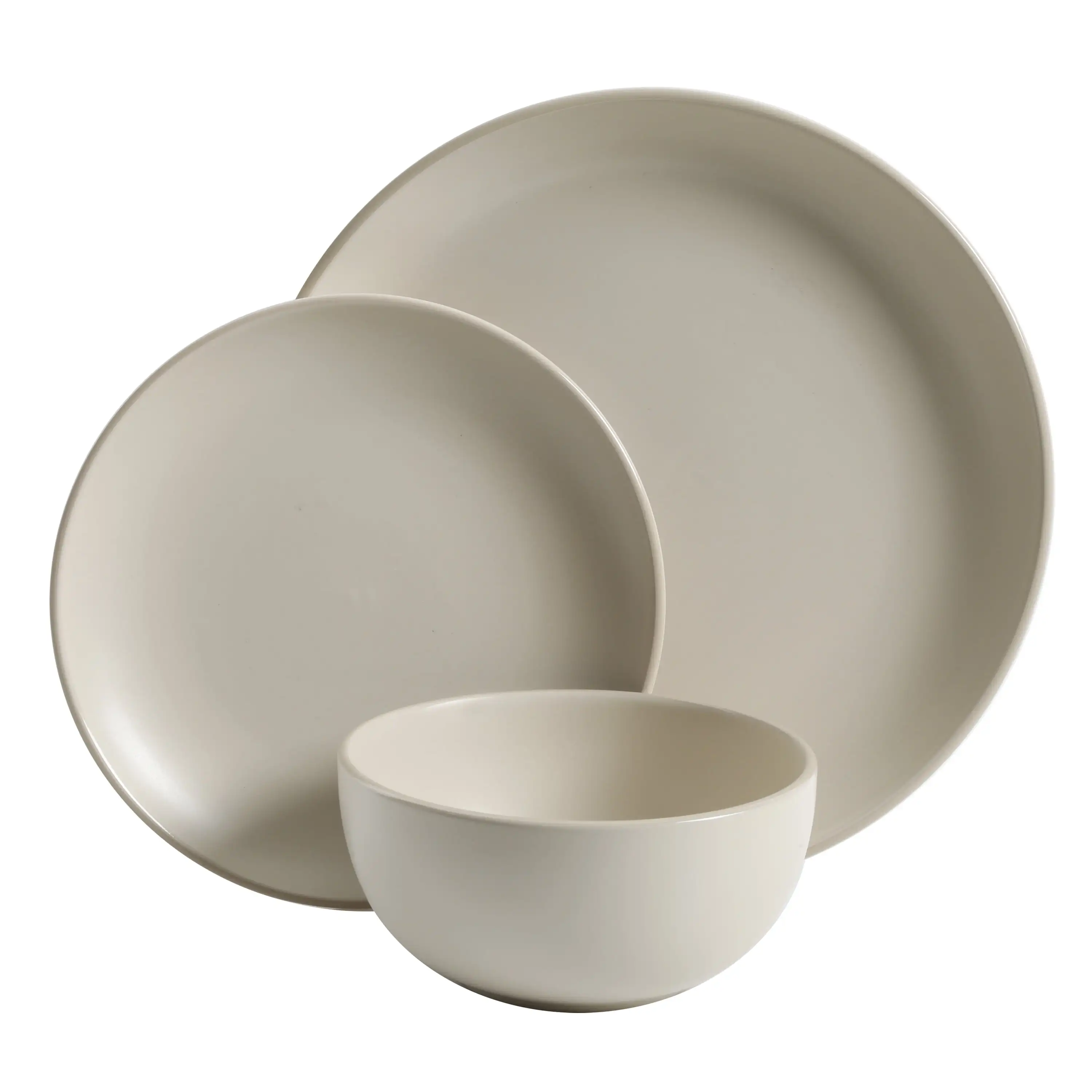 

12-Piece Dinnerware Set, Cream，Modern style meets everyday functionality，Includes a full set of tableware for four people