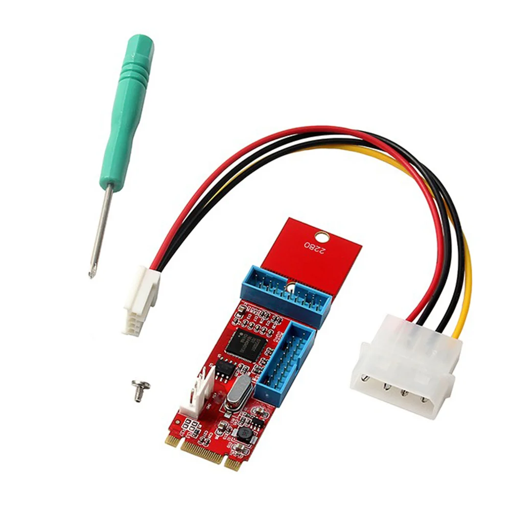 Connecteur d'alimentation USB 3.0 femelle vers NGFF M.2 B + M, clé mâle, adaptateur, convertisseur, carte, 4 broches, aucun pilote requis, 2 ports, 19, 20 broches