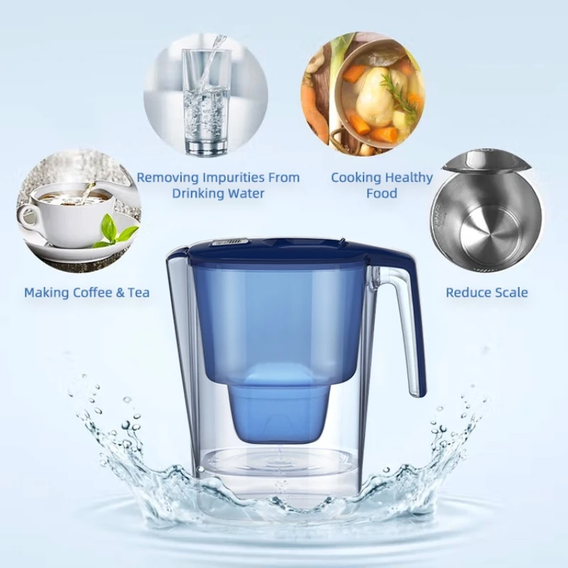 Household kitchen portable water filter pitcher 3.6L activated carbon replacement cartridge water filter pitcher