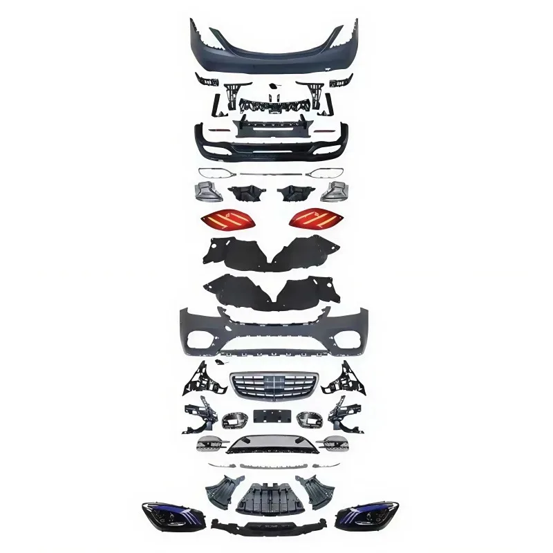 

Suitable for S-Class W222 Modified Later S450 Sport Front Bumper Grille Side Skirt Tail Lip Tail Throat Surround