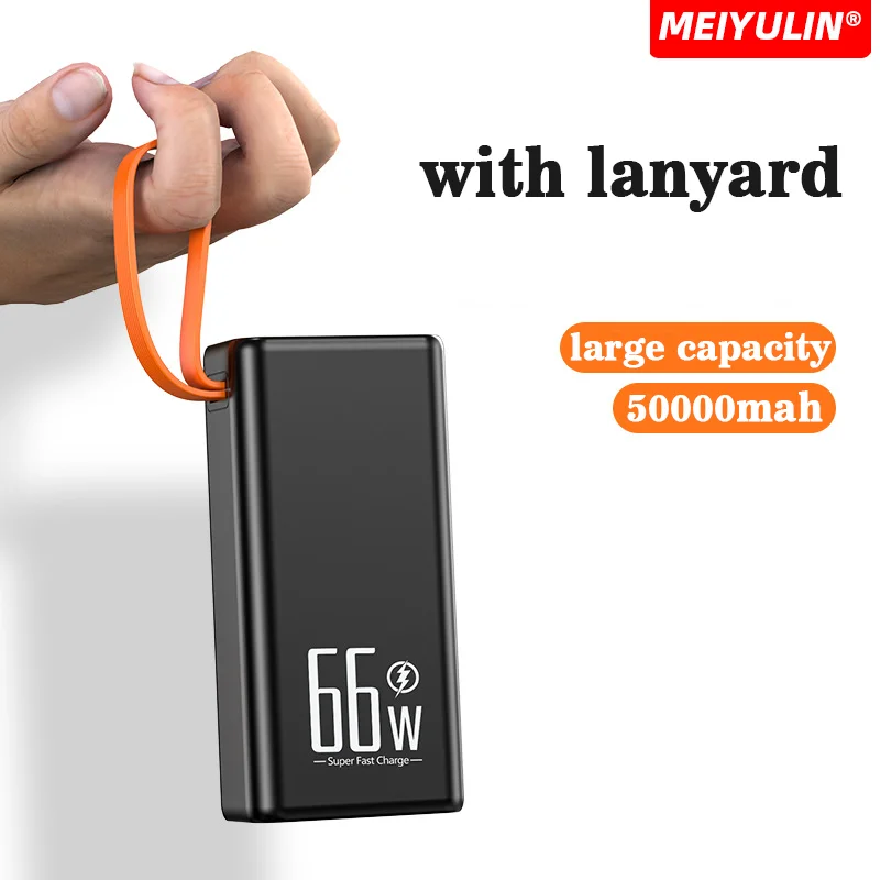 66W Super Fast Charging 50000mAh PowerBank with Portable LED Camping Lamp External Battery Charger for Phone Laptop 20W PD 2-WAY