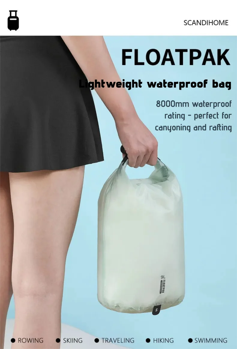 Ultraleichter, wasserdichter Packsack, Reise-Aufbewahrungstasche, Kleidungsorganisator, Sack, Kompressions-Verpackungswürfel für Camping, Wandern, Schwimmen – Detail 2