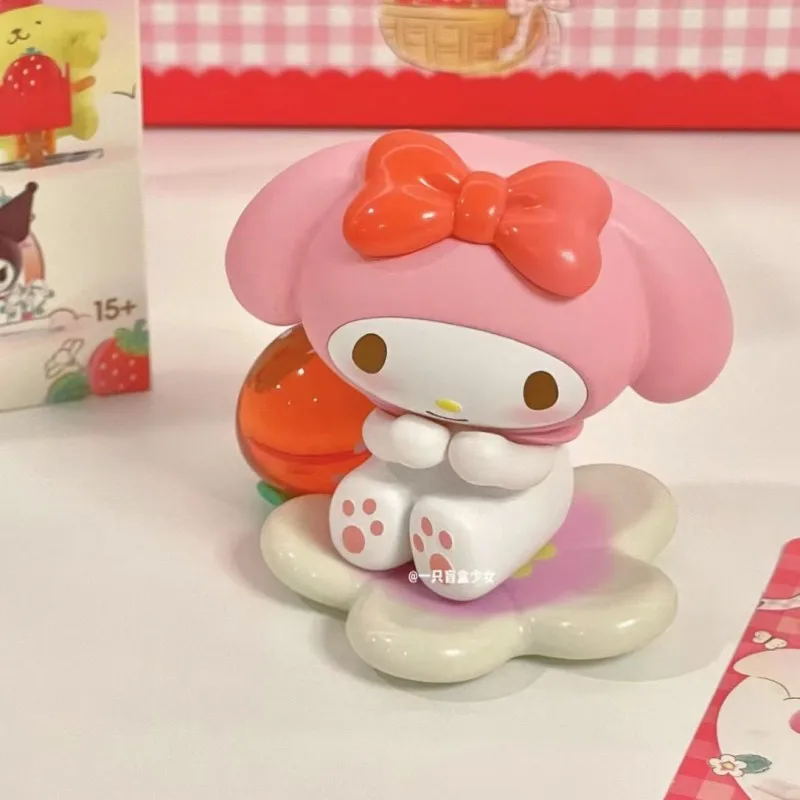 Anime Sanrio Blind Box Kawaii Strawberry Estate Series Kuromi Cinnamoroll Figure Kawaii Collection Model Caja Ciega Mystery Box