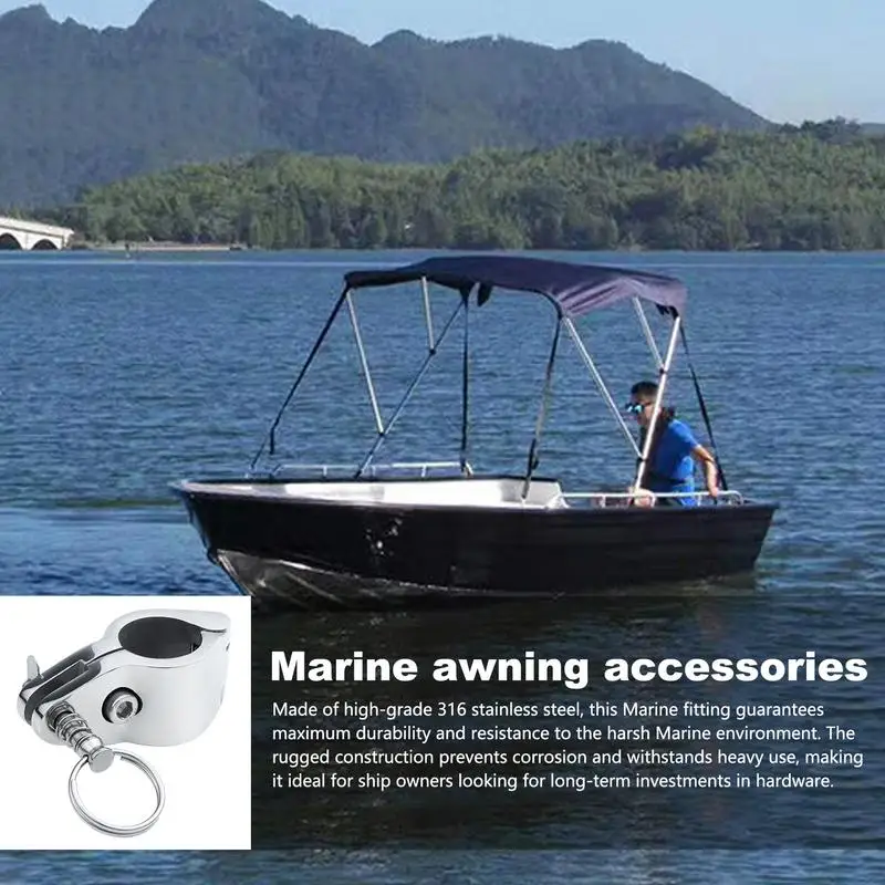 Bimini Top Hardware Bimini Jaw Clamp Slides Hinged Hinge Rail & Jaw Clamp Slides Hinged Quick Release Pin Sturdy Boat Awning &