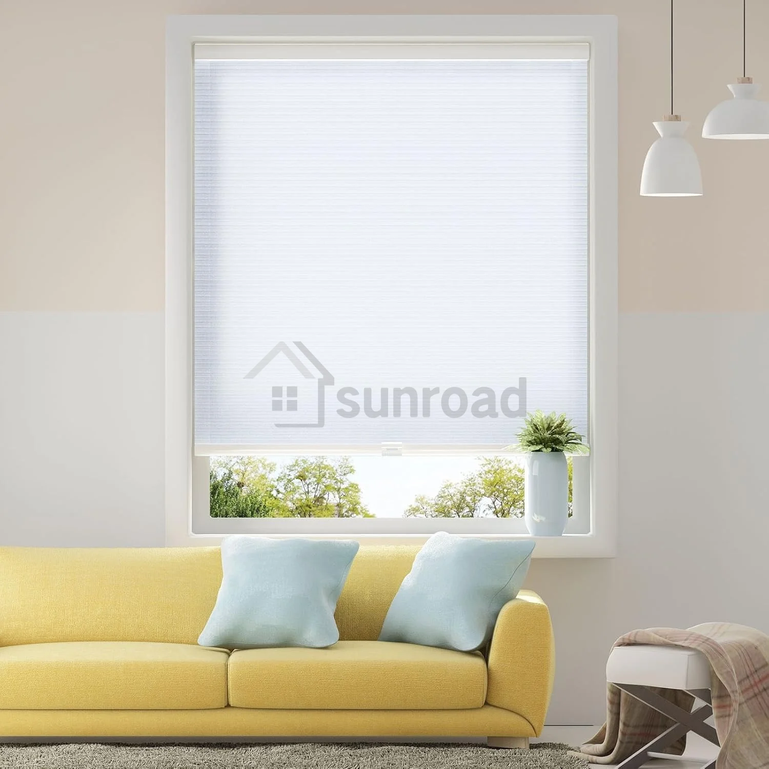 Custom-made Sunroad Cordless Honeycomb Cellular Shades, Light Filtering for Windows – Inside & Outside Mount