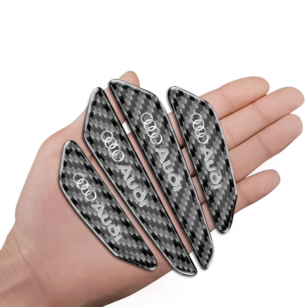 

2025 Hot 4pcs Carbon Fiber Car Door Edge Anti-collision Sticker Auto Body Protector Strip for Audi Sline TT A1 A2 A3 A4 A5 A6 A7