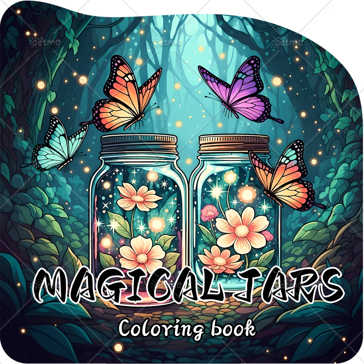 MAGICAL JARS Bold-easy  Irregular Patterns Coloring Book for Adults Cute Drawing Book Perfect Gift for Party and Birthday