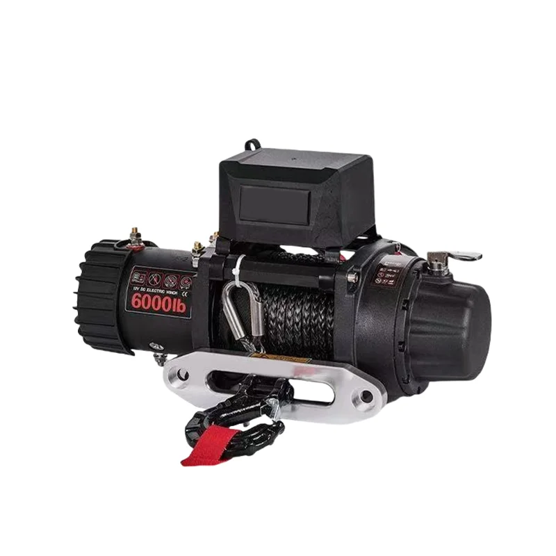 

6000lbs Electric Wire Rope Winch for Off-Road Car Self-Rescue 12V DC Motor Steel Winch Rescue Device Crane 12V