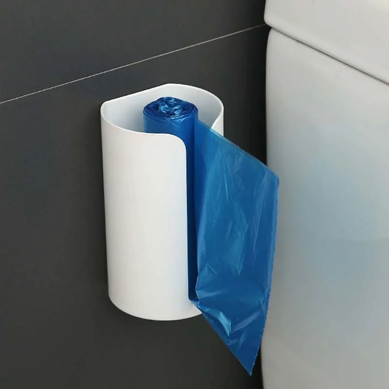 1 Stück moderner wandmontierter Plastiktüten-Spender, Aufbewahrungskorb für Müllsäcke in der Küche, praktischer ausziehbarer Organizer für Müll – Detail 5
